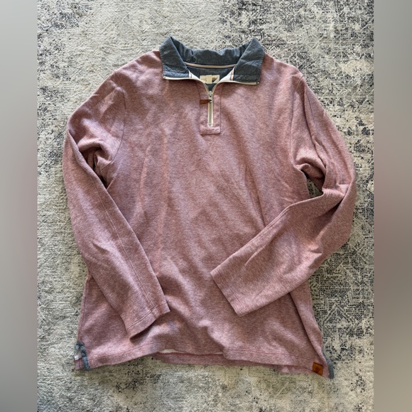 Fundamental Coast Other - Men's Zip Up Sweater - Heathered Pink/Red and Gray